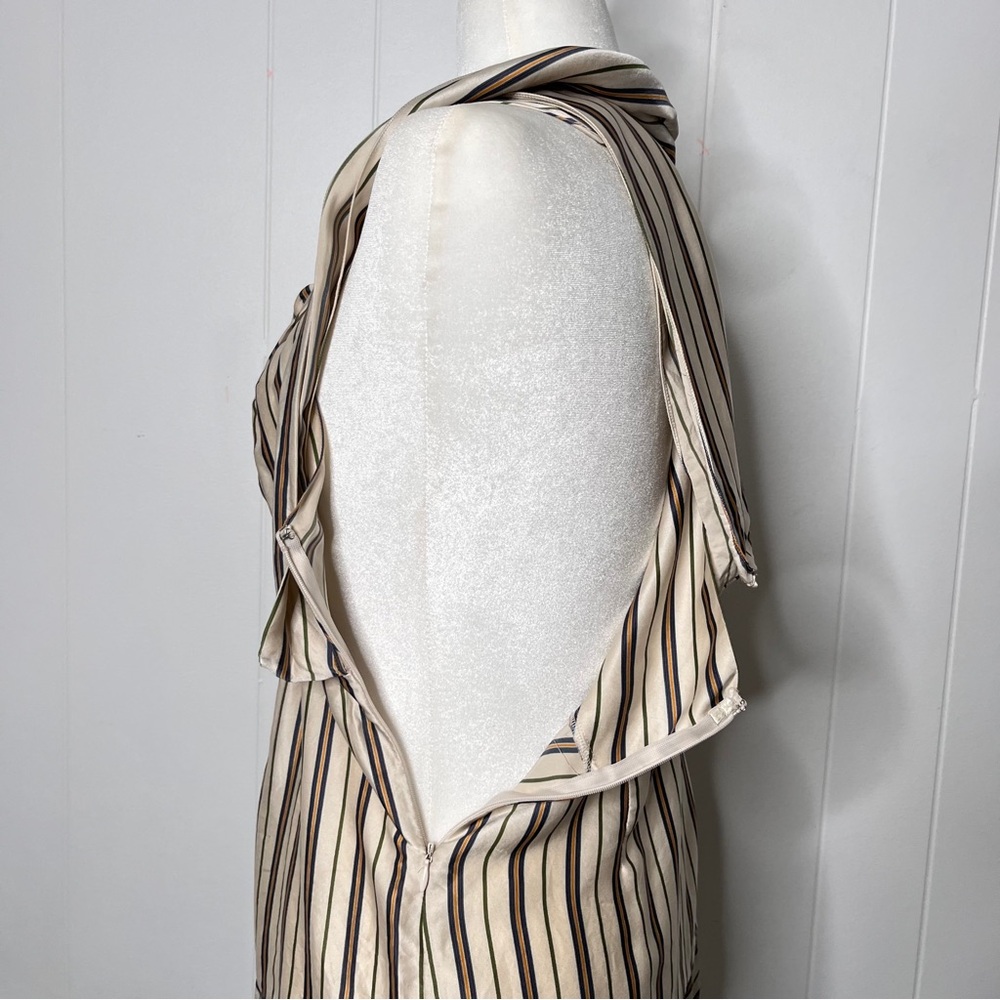 BCBGMaxAzria Cream and Brown Striped Silk Camisole - Picture 8 of 12